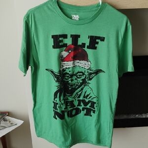 Star Wars Yoda Green Graphic Logo Tee Men's Size M/L